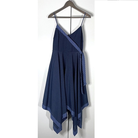 Banana Republic Blue Dotted Handkerchief Hem Dress Sz 4P - Picture 9 of 12